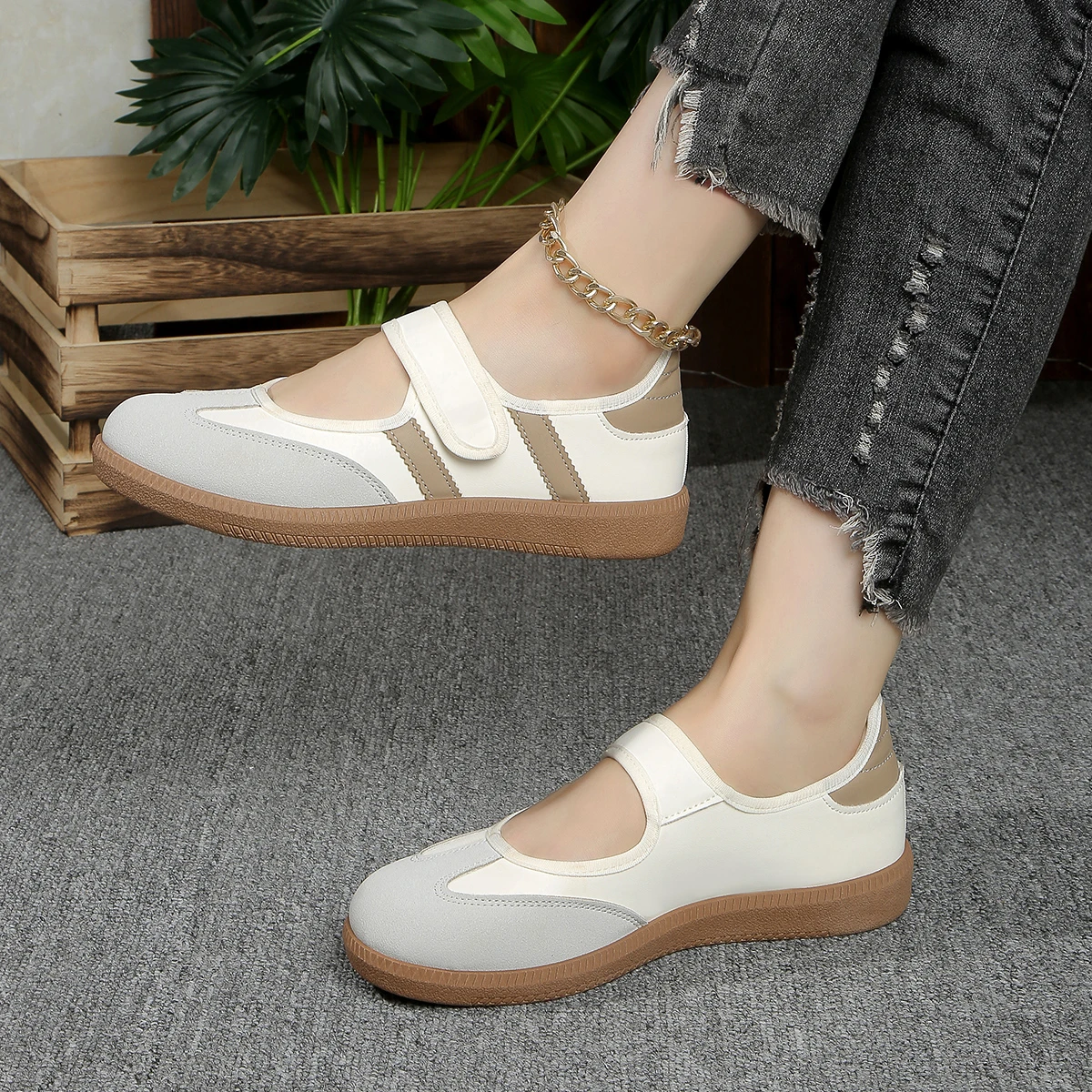 봄과 여름 여성 패션 컬러 블로킹 디자인 캐주얼 스니커 - Women'S Fashion Velcro Sneakers 리뷰 및 가격