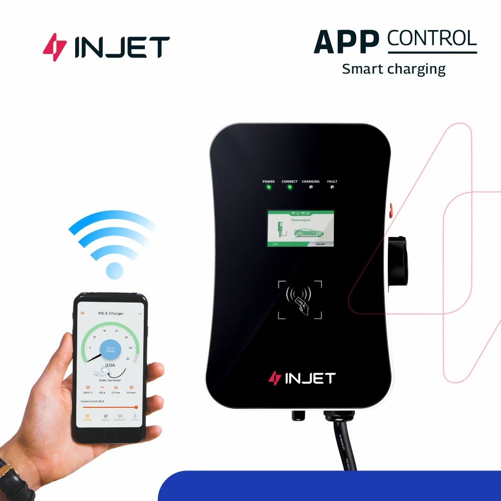 INJET ODM Chargeur Voiture Electrique 22kW شاحن EV مزدوج الدفع 22kw مع منصة إدارة محطة شحن السيارة