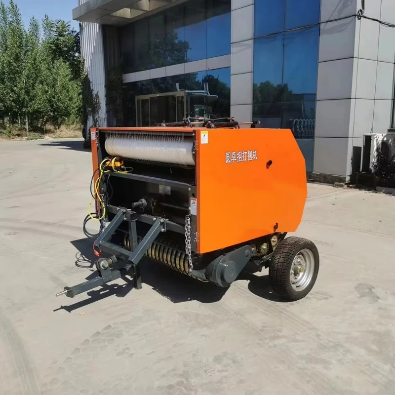 

Best Quality Low Consumption Crushing and Baling Machines Mini Round hay Pine Straw Grass Roll Baler