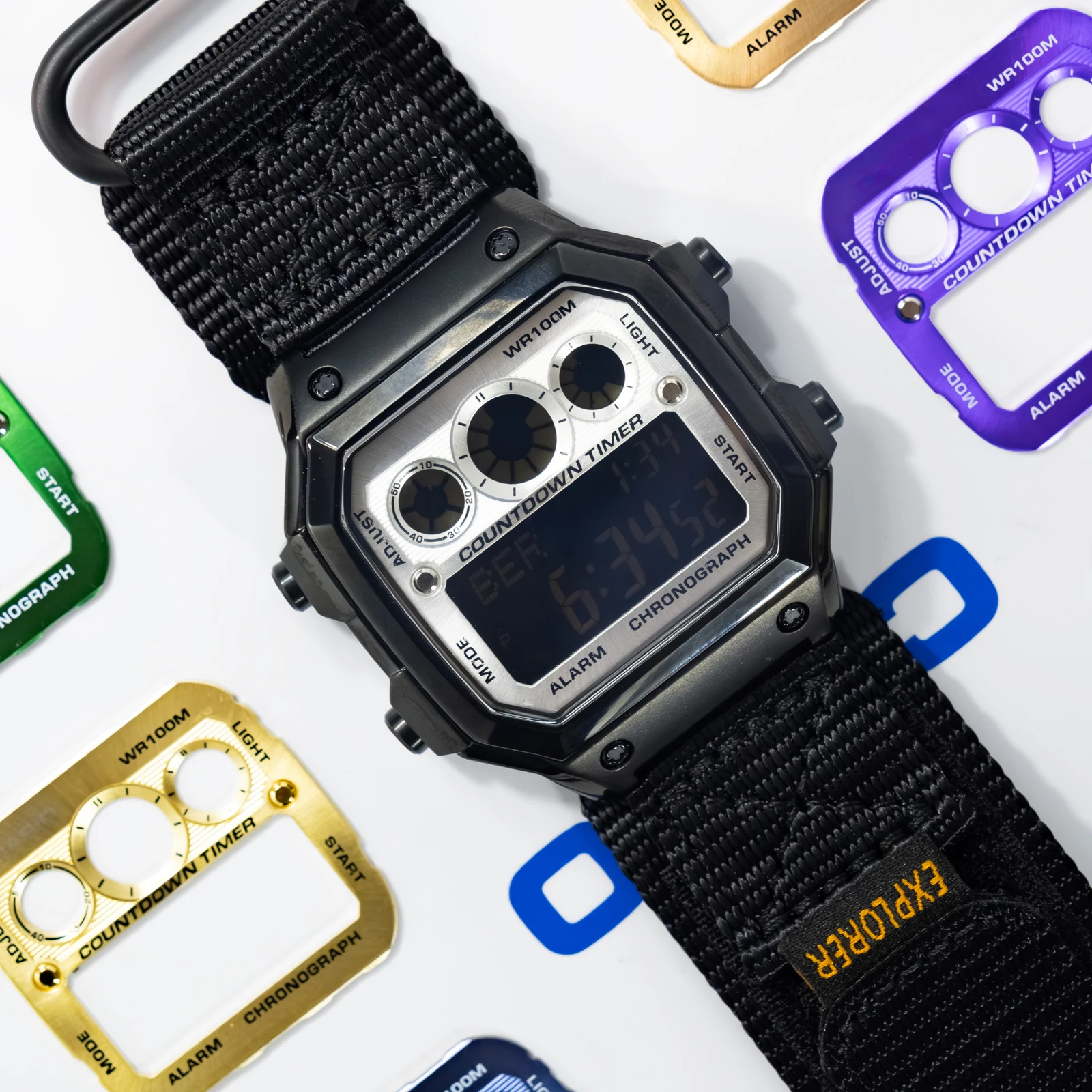 Matte Black Case Dial Mod Kit for Casio AE1200 AE1300 Watch Case and Faceplate Replacement Repair Accessories with Tools