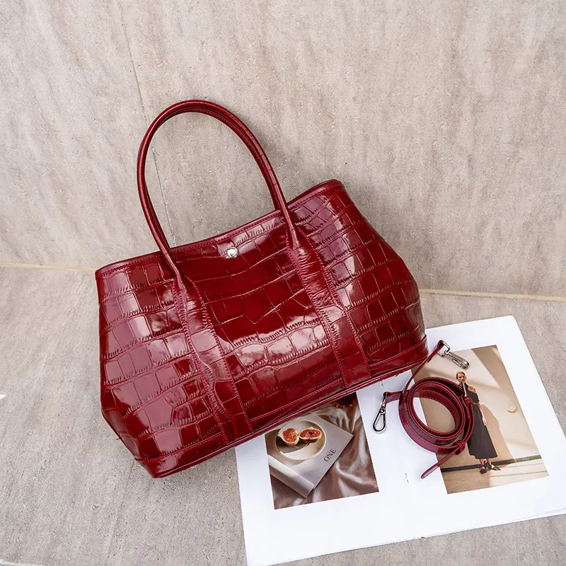 Bolso de mano Aidrani para mujer con estampado de piel de cocodrilo, bolso de cuero de vaca genuino con asa superior, bolso de diseño para llevar al hombro, ideal para el trabajo, la oficina, fiestas y el uso diario.