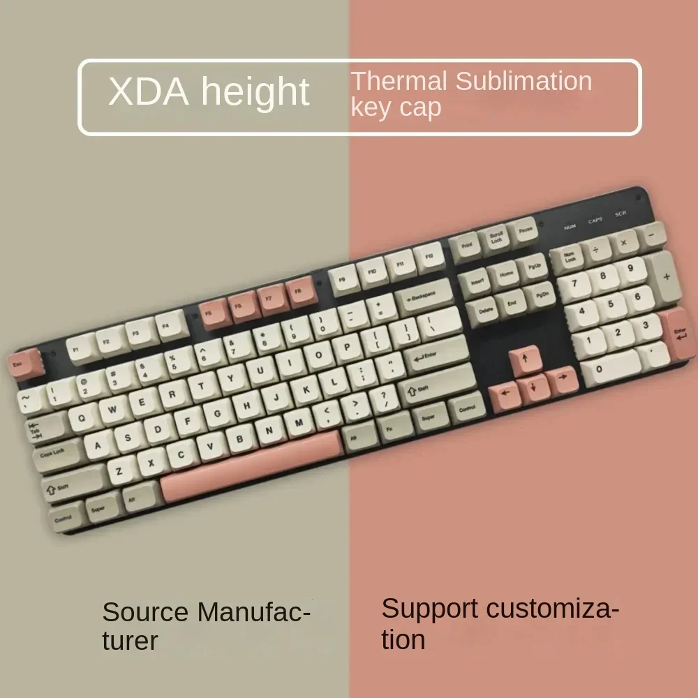 9009 Retro Type Keycap XDA PBT Thermal Sublimation 138Keys Korea  Russian Japanese Thai Word Root for Customized Keyboard Parts