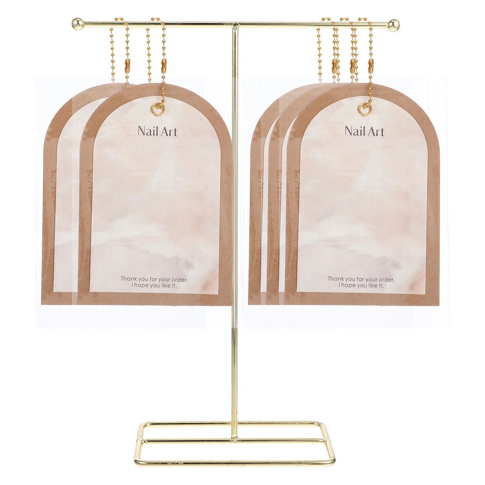 

1Set Nail Art Display Cards Vintage Style Exquisite Design Stable T-Shaped Stand Nail Salon Display Holder Manicure Showing