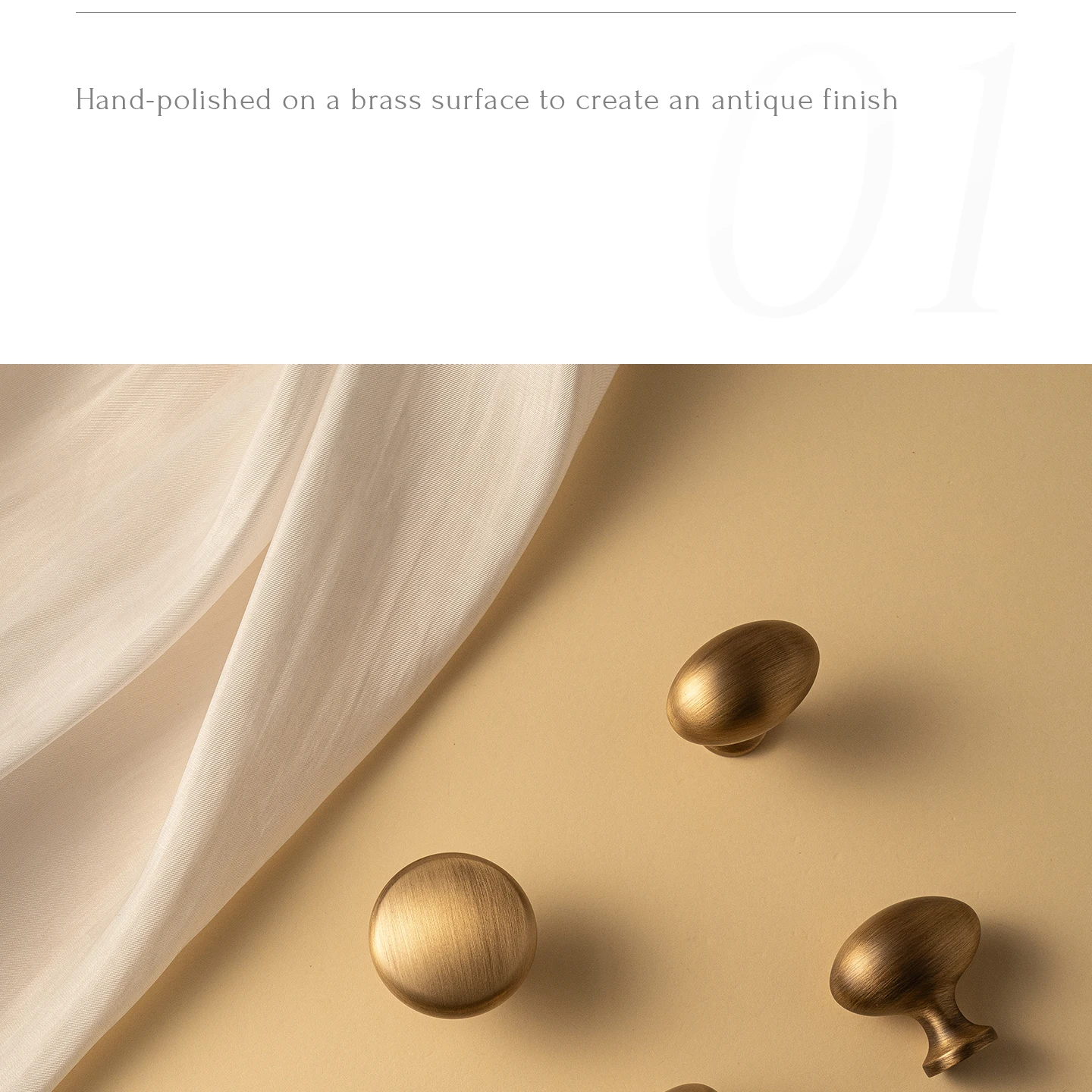 Antique brushed brass single-hole cabinet knob 2