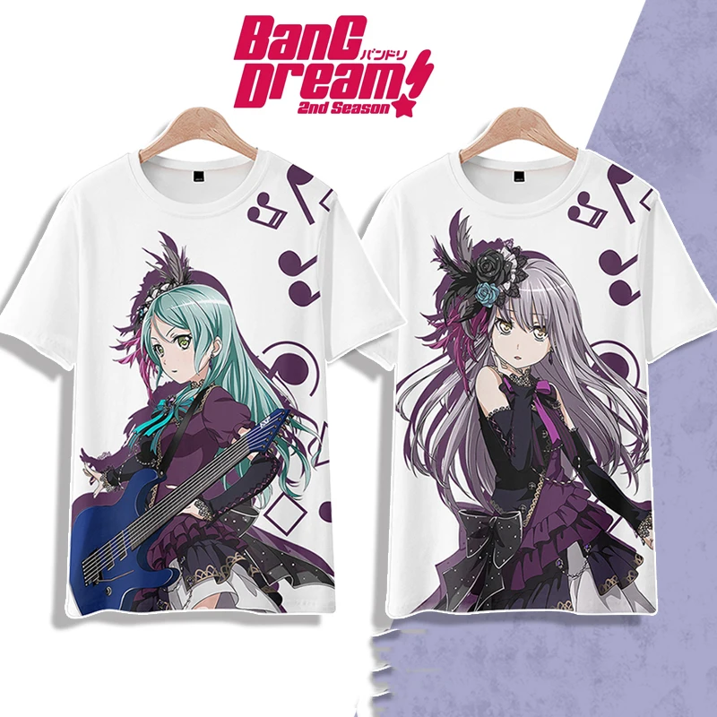 

Футболка Roselia Anime, новинка 2025 года, группа BanG Dream Girl, все ролевые игры, футболка с 3D принтом, летняя мужская и женская футболка в стиле Харадзюку с коротким рукавом Y2k