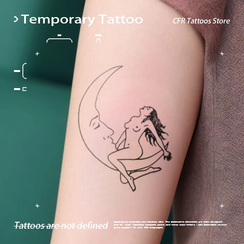 

Sexy Moon Girl Herbal Juice Tattoo Stickers Man Woman Sluty Tattoos Long Lasting Temporary Tattoos Wedding Tatto Festival Gadget