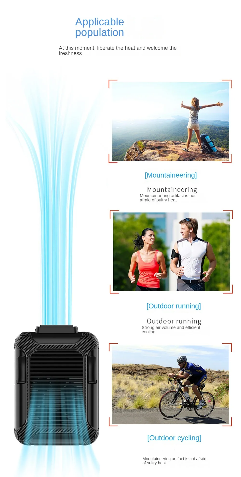 مروحة خارجية معلقة على المعصم USB رسن صغير محمول صغير خالي من الشفرة مكيف هواء متنقل للطوارئ بنك طاقة 6000 مللي أمبير في الساعة