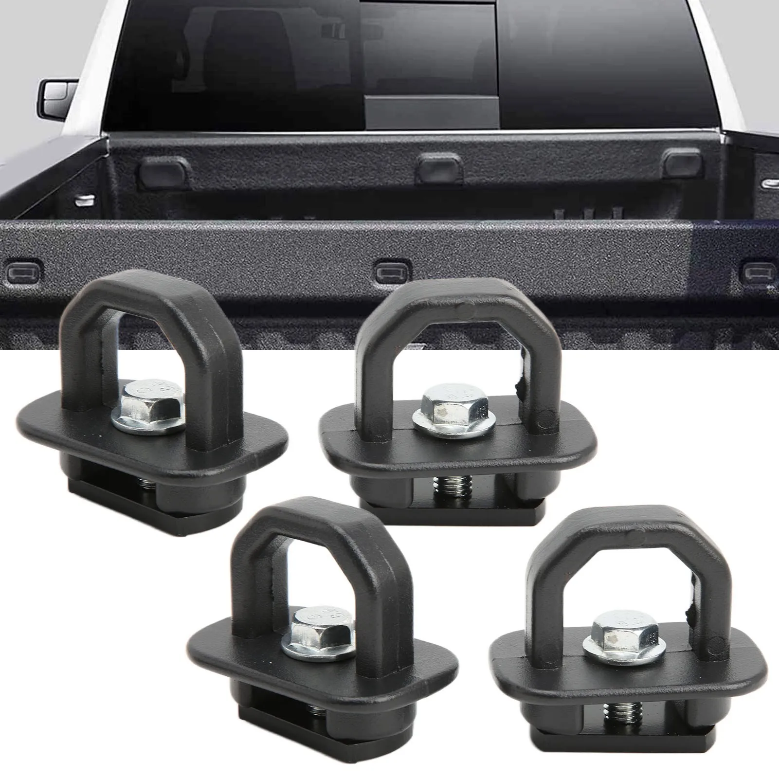 4pcs Truck Bed Side Wall Tie Down Anchor Removable Retractable Replacement for Chevy Silverado 2007-2021