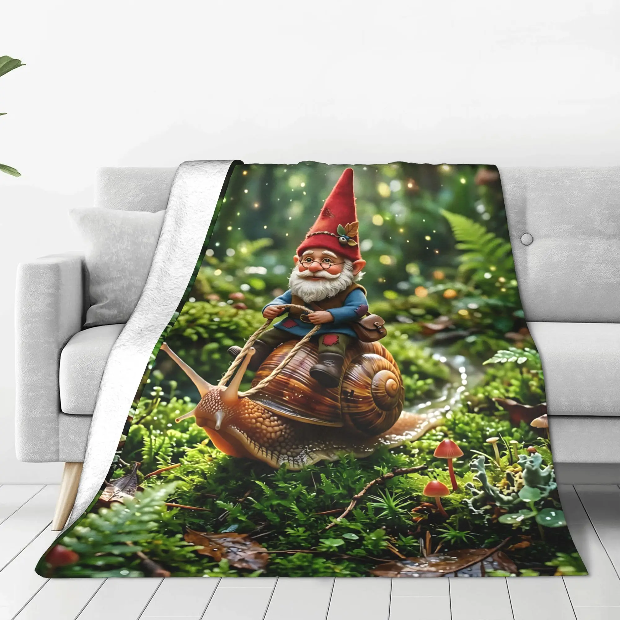 1PC Gnome Elf Vortex  Winter Blankets for Adults Bedding Home Interior Sofa Knee Black Friday Deals