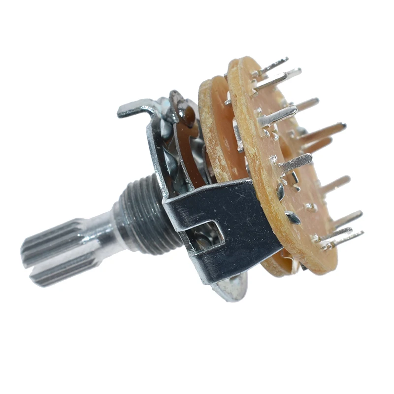 1PCS RS25 RS26 Band switch Shaft Panel Mount L=20mm 1P11T 2P4T 2P5T 2P6T 3P3T 3P4T 4P3T Rotary Switch Selector Band