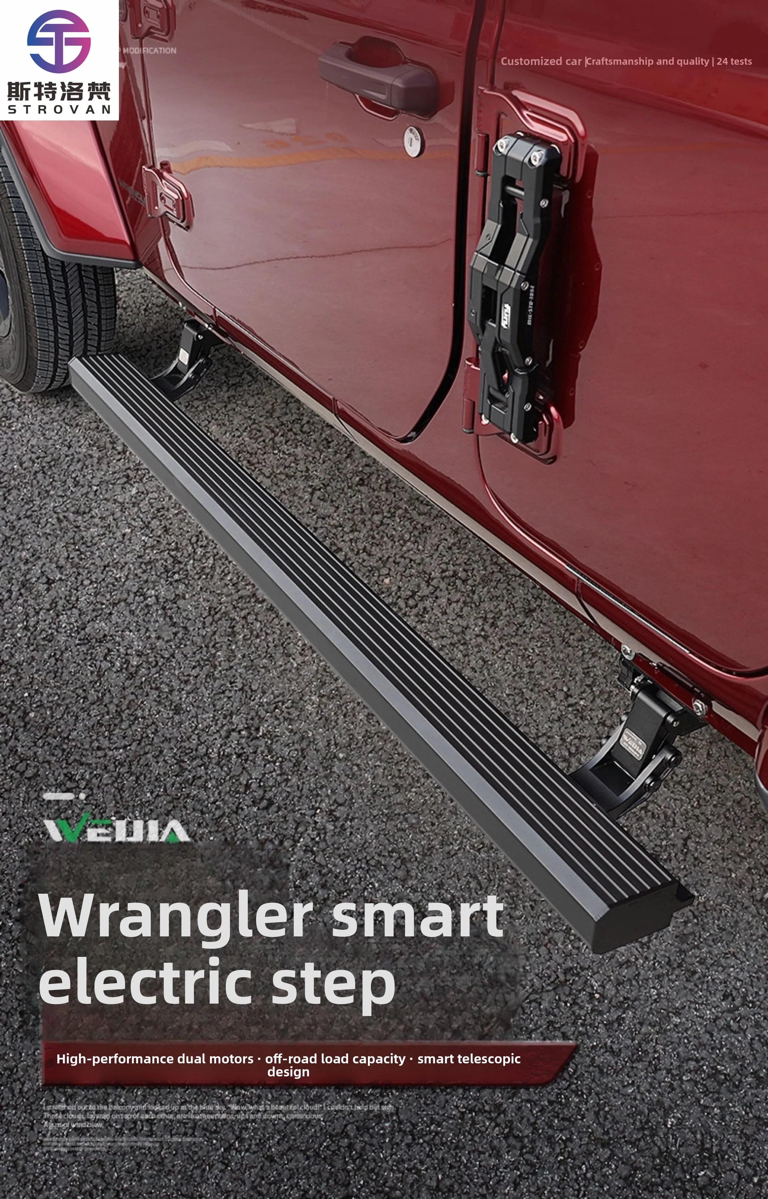 

Электрическая педаль Wrangler 18-24 JL, модифицированный гладиатор JT, полностью алюминиевая педаль, автоматическая выдвижная боковая планка, боковая педаль