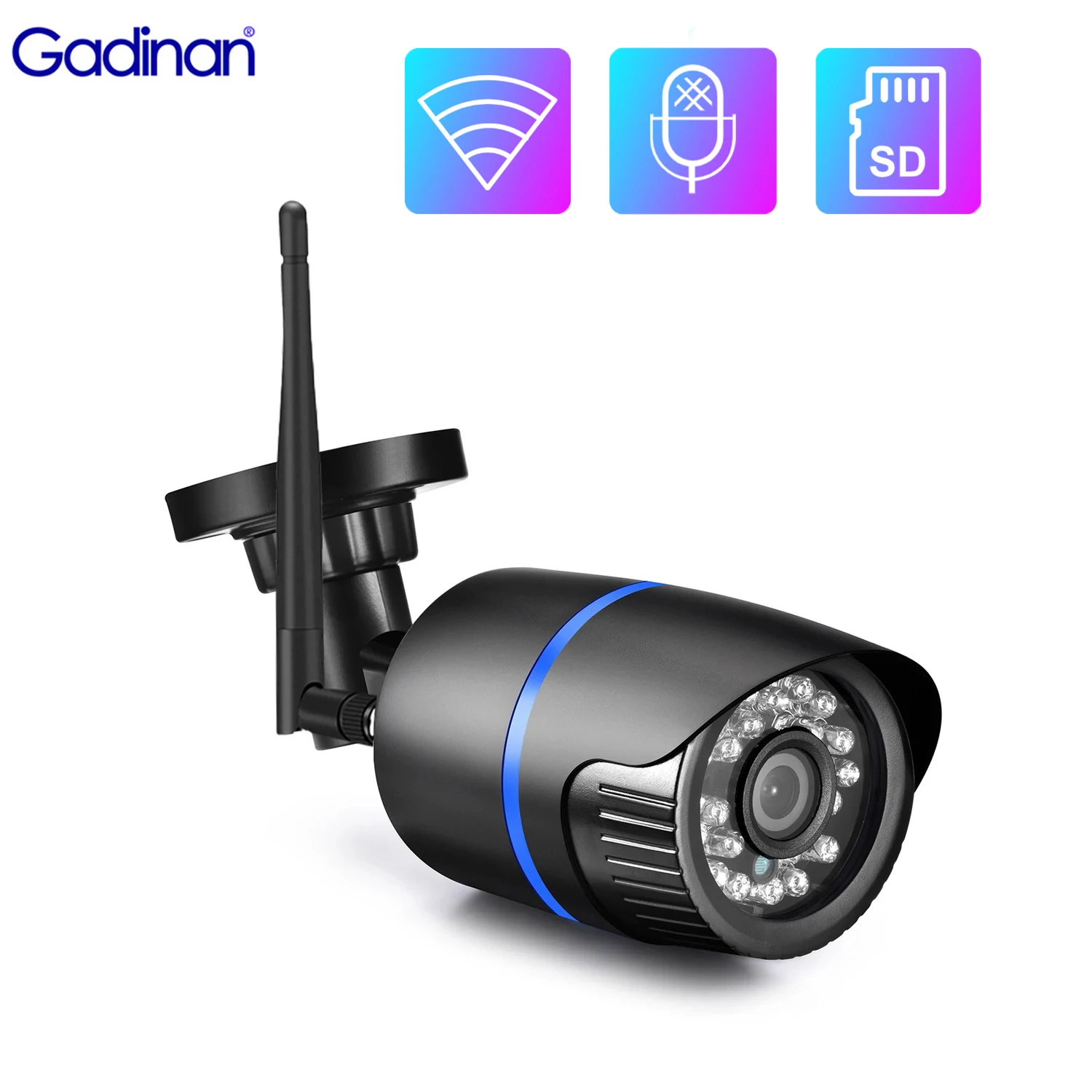 Gadinan 5MP WiFi IP Camera Outdoor Wireless Video Surveillance Smart Home Security Protection CCTV Camera Email Alerts ICsee APP