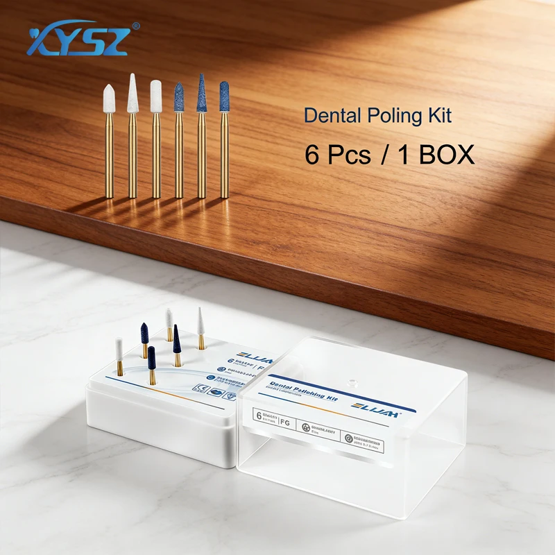 

XYSZ Dental Zirconia Polishing Kit 6Pcs/Box FG 1.6mm Diamond Polishing Head for Porcelain Glass-Ceramics Dentistry Materials