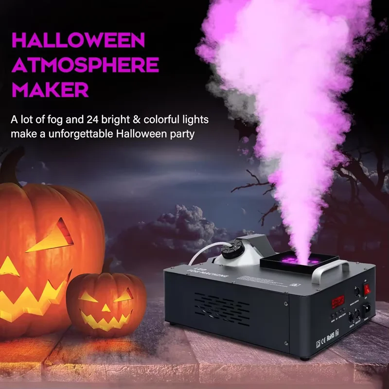 

1500W DMX512 Remote Control Fog Machine & 24x3W RGB LED lights Disco KTV Party Club Bar Weeding Smoke machine Stage Event Show