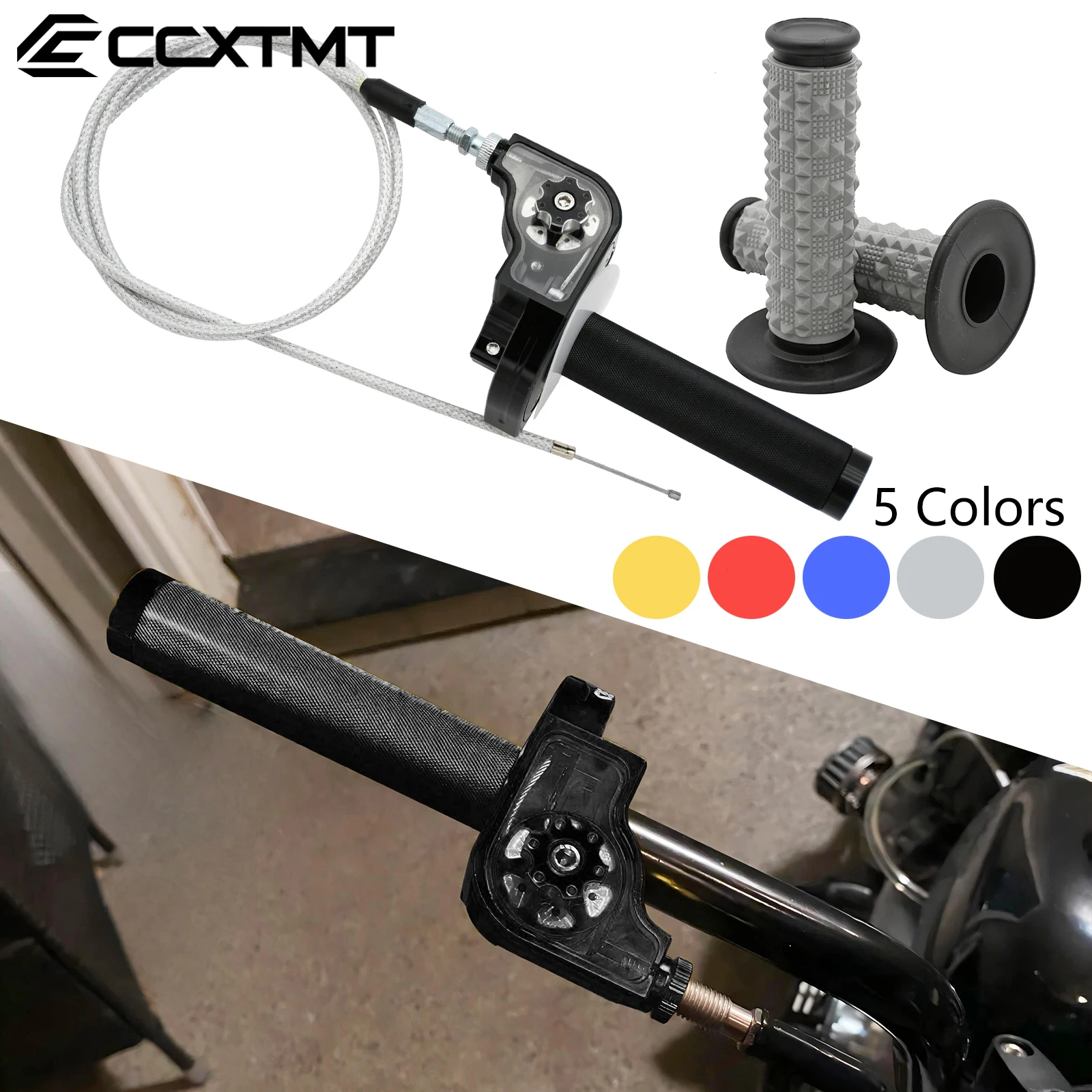 Empuñadura de acelerador ajustable CNC para motocicleta, 22mm, M10 x 1,5, mango de giro rápido, Cable de acelerador para KTM, Honda, Yamaha, Kawasaki, Etc.