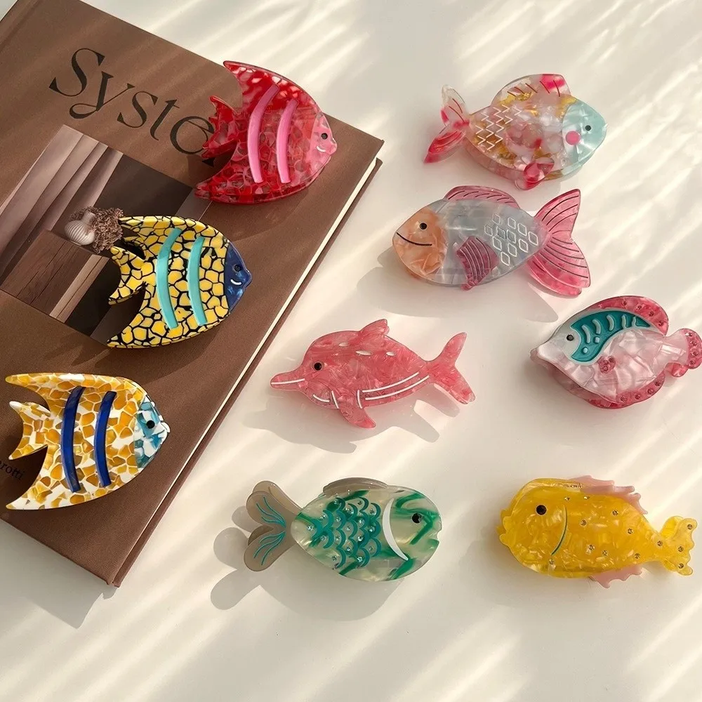 

Hair Accessories Cartoon Fish Hair Claw Shark Ocean Animal Shark Clip Dolphin Headwear Acetic Acid Hair Claw Daily