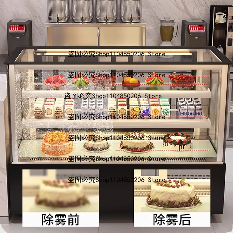 Suitable for Air-cooled Cake Cabinet Display Cabinet Refrigerated Small Front and Rear Door Desktop Dessert Fruit Cake Insurance