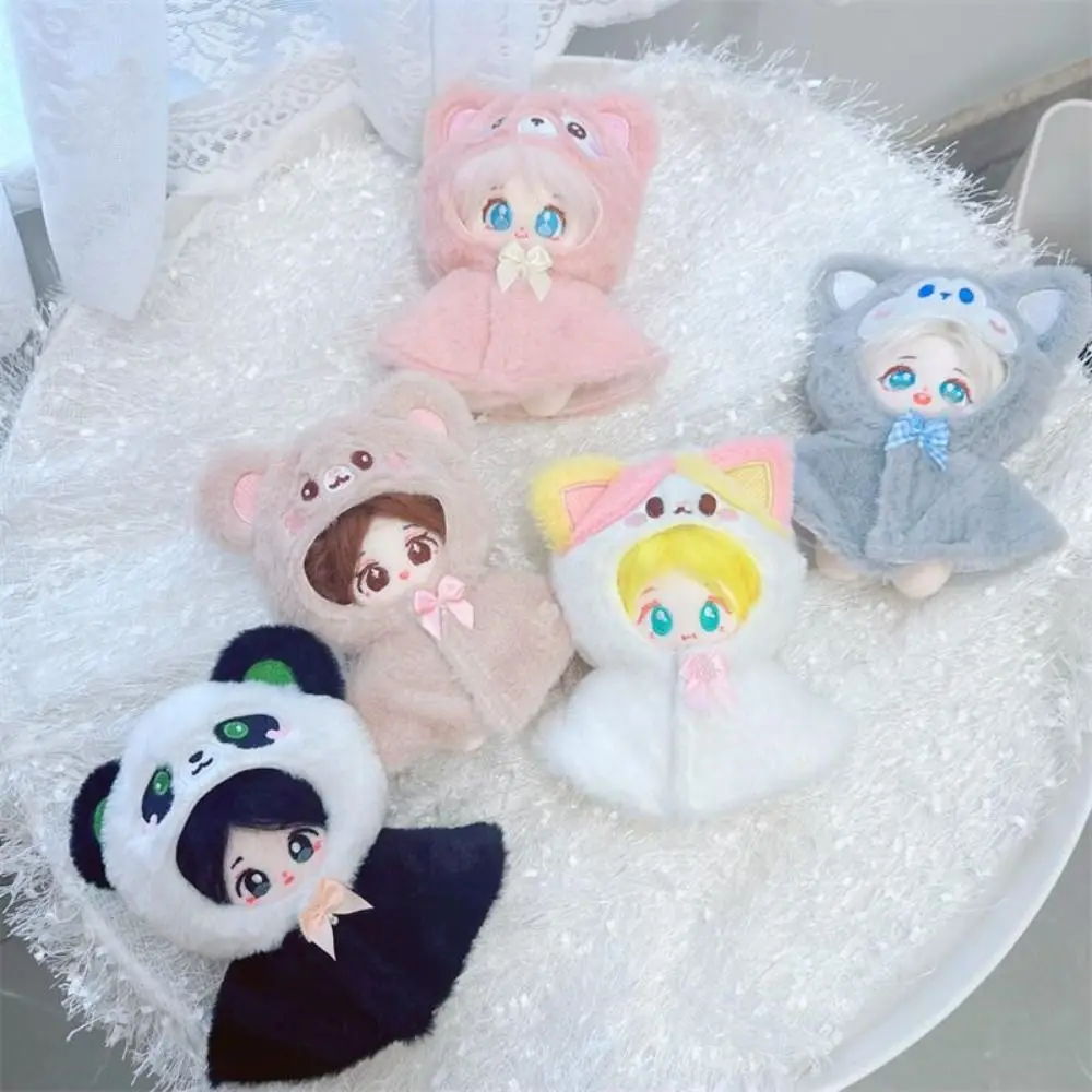 Leuke pluche gevulde 10 cm poppenkleertjes zachte mooie cartoon mantel kawaii 10 cm/pluche cape speelhuis