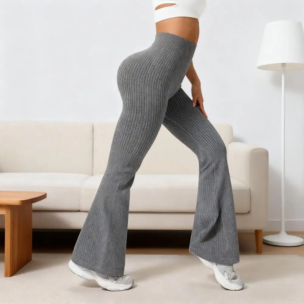 Seamless High-Waisted Flare Pants Autumn Winter Women Trousers Yoga Clothes Str… - Image 4