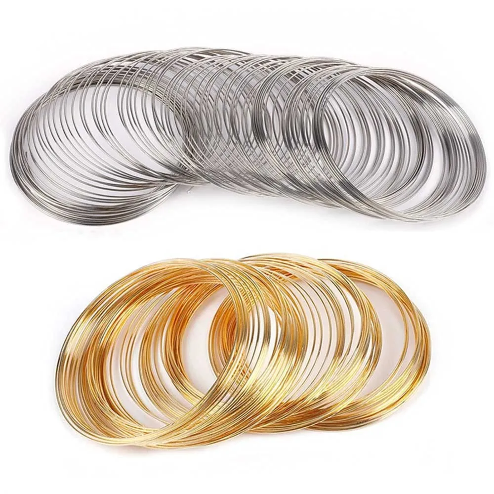 100 pętli/partia metalowa pamięć frezowanie drut stalowy do DIY bransoletki naszyjnik komponenty do wyrobu biżuterii akcesoria
