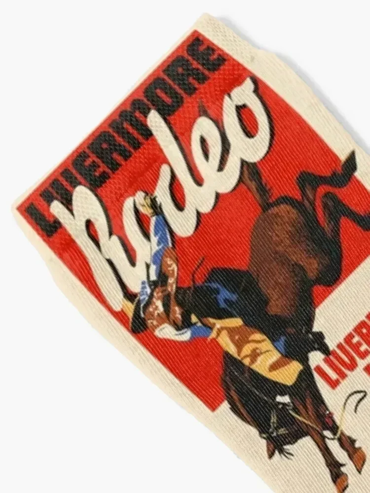 ليفورمور روديو الولايات المتحدة الأمريكية خمر ملصق 1933 الجوارب الجديدة في كرة القدم الطابق الجوارب فتاة الرجال