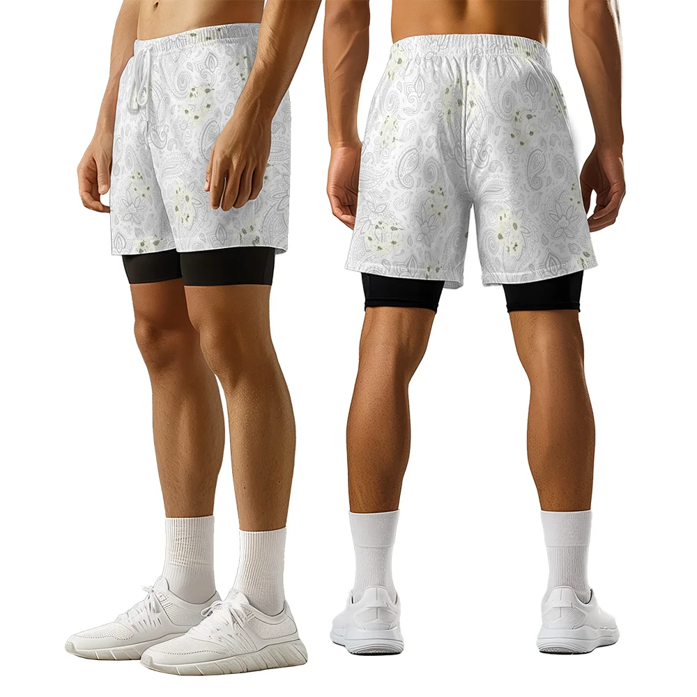 2024 New original design simple little flower Summer trend style 3D advanced printed casual basketball style shorts