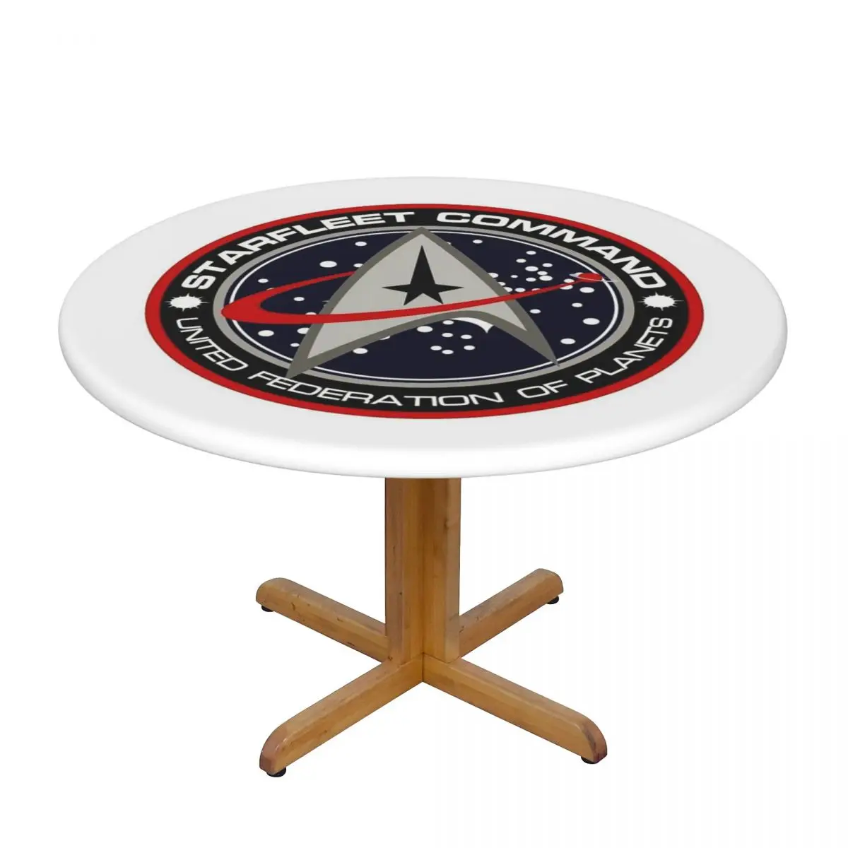 Star Treks Science Fiction TV Series Waterproof Round Tablecloth Oilproof Table Cloth for Kitchen Events Dining Table Cover