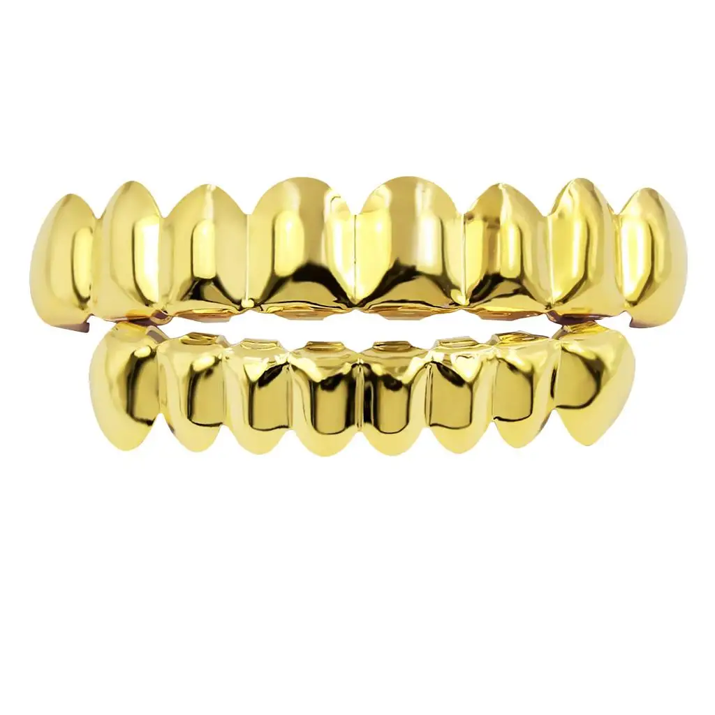 18K Gold Plated Halloween Caps Grills 8 Grill Set Costume Party