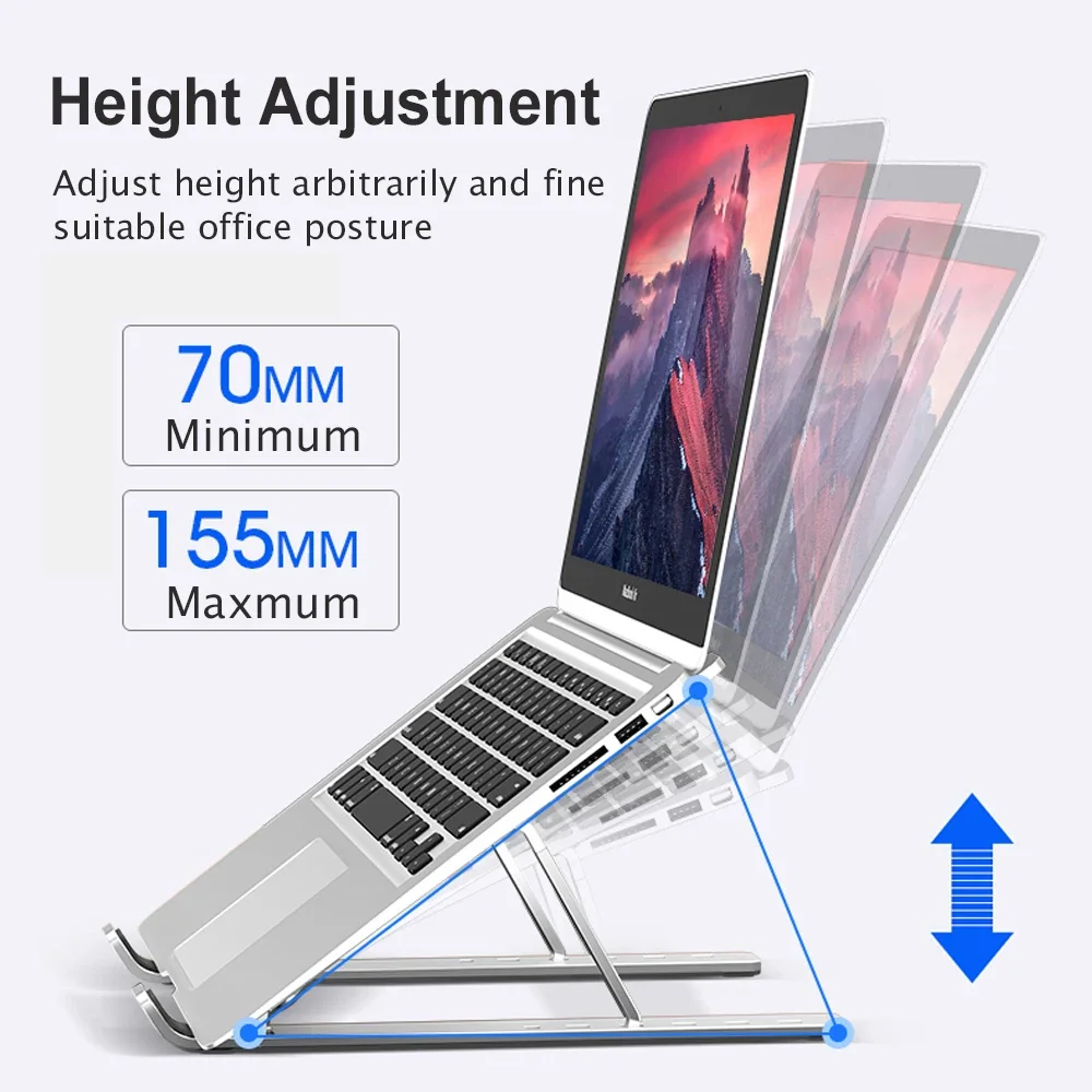 Portable Laptop Stand Aluminium Adjustable Notebook Stand For Macbook Pro Foldable Base Laptop Holder Computer Cooling Bracket