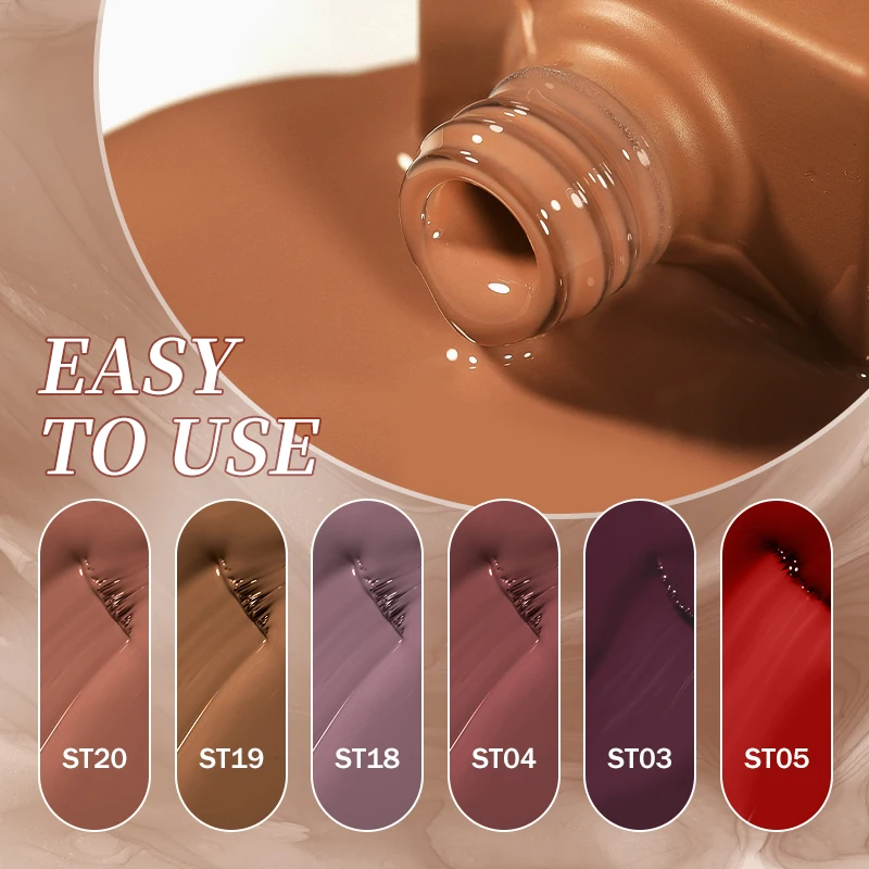 UR SUGAR 6PCS 1-Stufen Gel Nagellack Set Braun Rot Herbst Nail art Semi Permanent Soak Off UV Gel Lack Kein Basis Top Mantel Neede