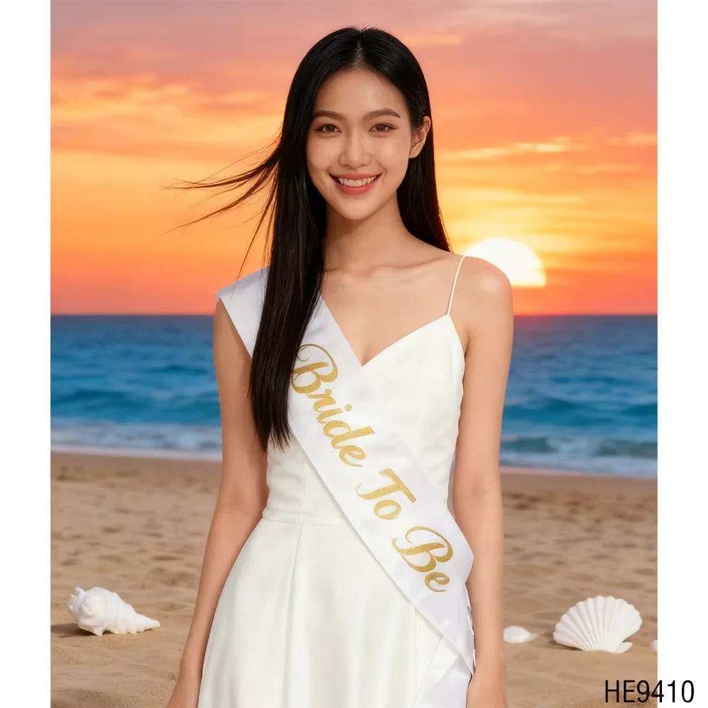 PESENAR Dies ist ein weißes Bride To Be-Party-Gurt mit zartem und elegantem goldenem Kursiv, der für einzelne Partys geeignet ist
