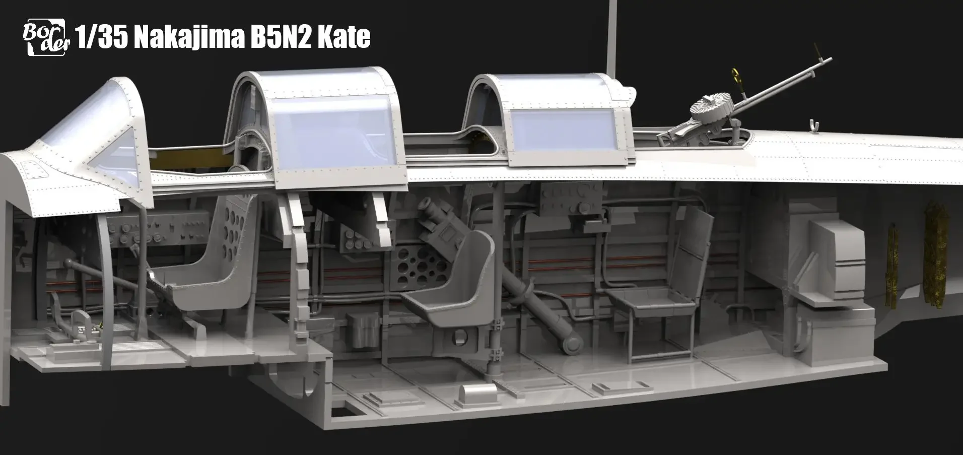 BORDER BF-005 1/35 Nakajima B5N2 Type 97 Carrier Attack Bomber(Kate) w/Full Interior Model Kit