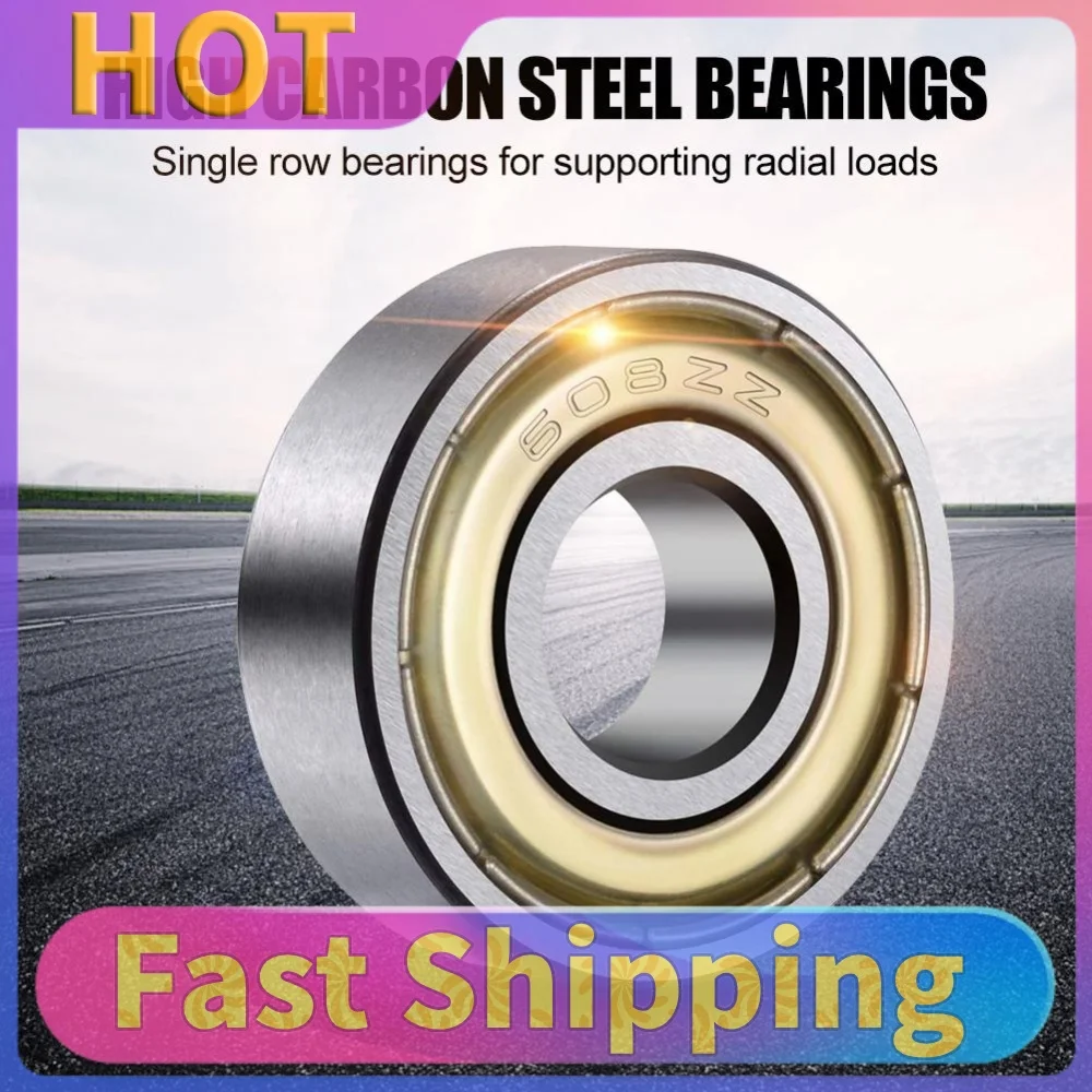 10Pcs 608ZZ Skateboard Ball Bearings Single Row Miniature Bearing 8x22x7mm Ball Bearings for Skateboards Inline Skates Scooters