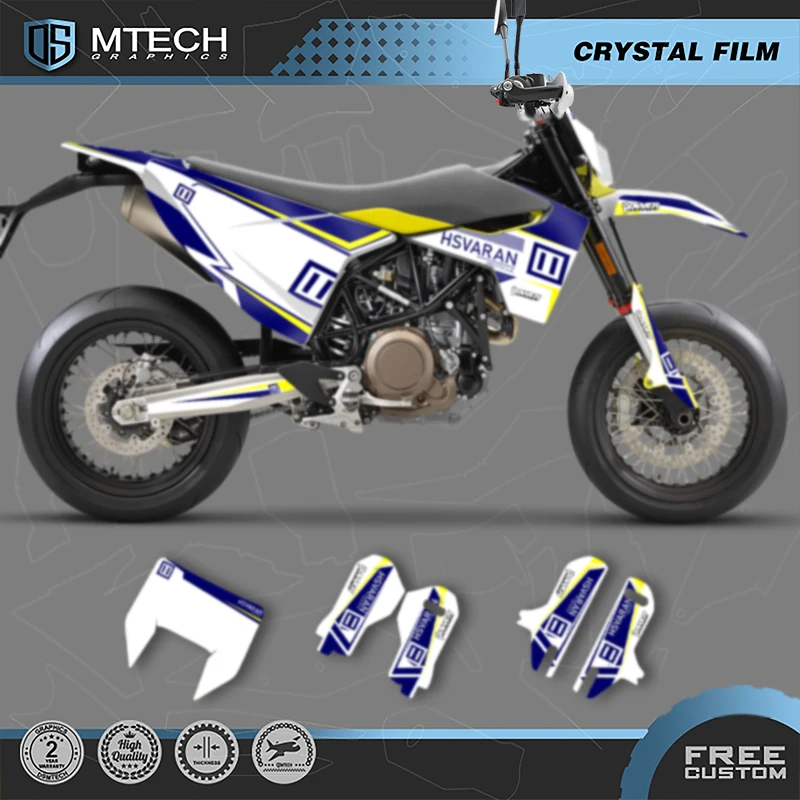 

DSMTECH Custom Team Graphics Decals Stickers Kits for Husqvarna 15-20 701 SUPERMOTO ENDURO 2015-2017 2018 2019 2020 008