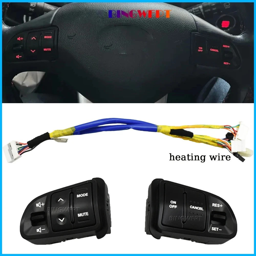

Car Steering Wheel Button With Heating Harness 96700-3W502 For Kia Sportage 2011 2012 2013 2014 Cruise Volume Control Switch