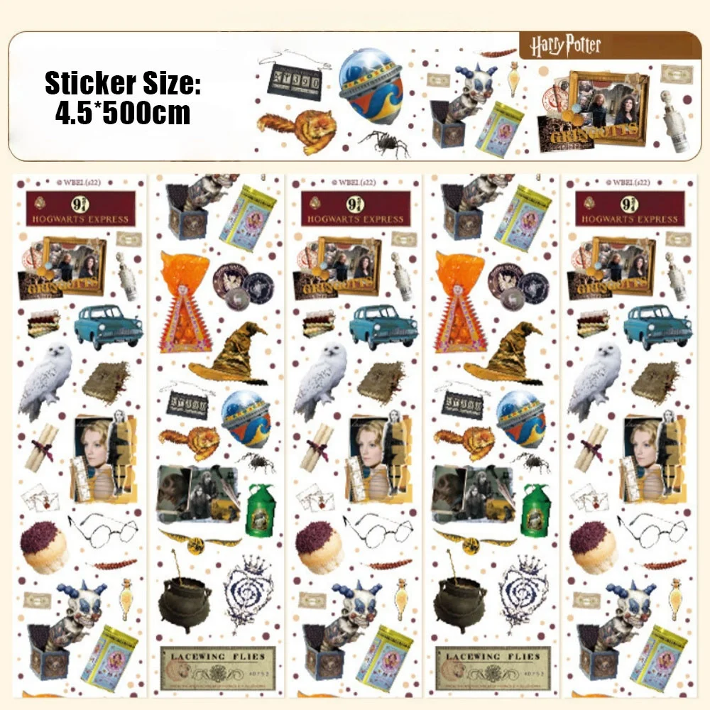 Cinta adhesiva auténtica de Harry Potter, pegatinas de la serie Hogwarts de dibujos animados, juguetes para botellas de agua, guitarras, planificadores, calcomanía decorativa, regalo para niña