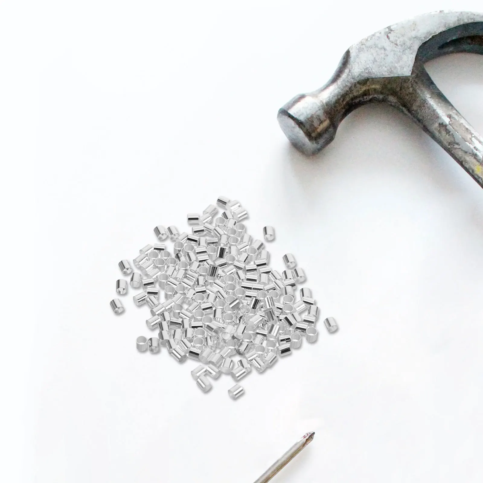 

3000 шт. медных трубчатых бусин-разделителей для обжима, аксессуары для изготовления ювелирных изделий и рукоделия, серебряные трубчатые бусины