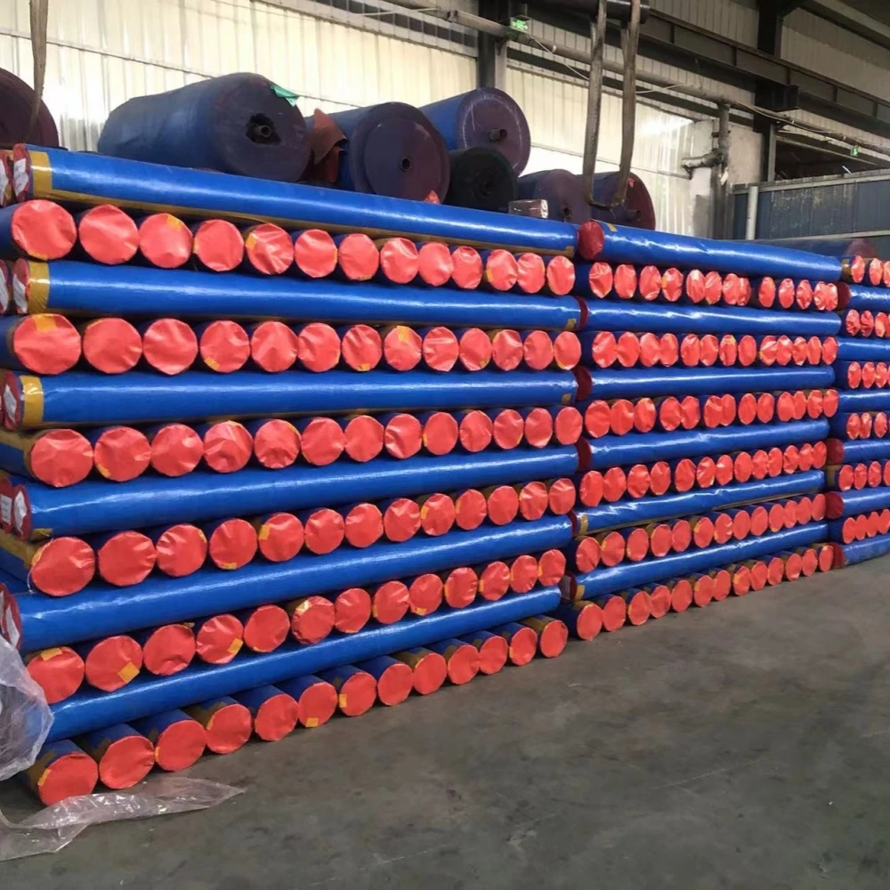 Blue/orange Waterproof Canvas  Plastic Sheet 100% UV  Tarpaulin Sheets and Rolls  and PE Tarp
