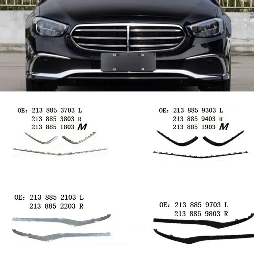 Front Bumper Chrome Decorative Strip For Mercedes Benz E-Class W213 E300 E320 E350 E400 2021-2023 2138853703 2138853803