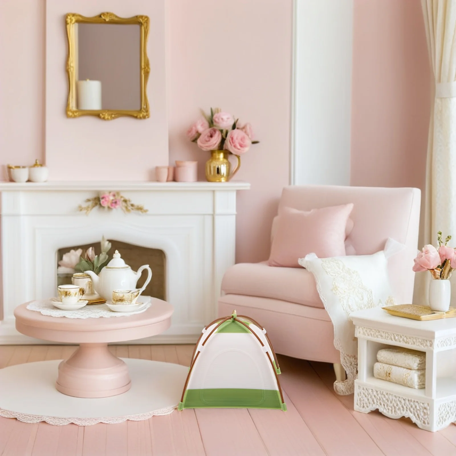 1 pz Tenda per casa delle bambole in miniatura Scala 1:12 Realistica campeggio all'aperto per la decorazione della casa giochi Piccoli mobili Mini oggetti di scena per fotografia
