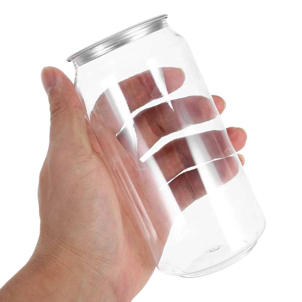 

12 Pcs Cans Beverage Bottles Aluminum Cap Tea Clear Plastic Containers Leakproof Empty The Pet Coffee
