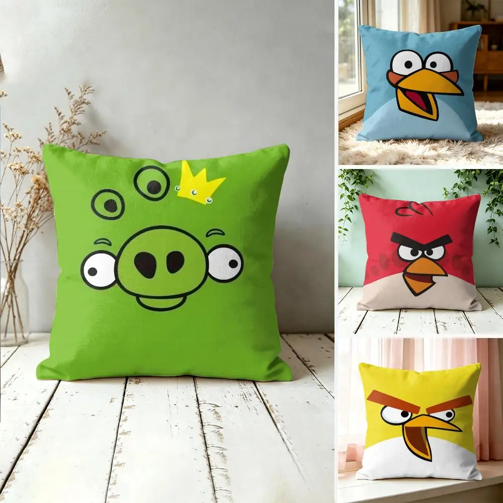 Animation A-A-Angry BirdsS Cushion Cover Square Decorative Throw Pillow 40x40cm For Sofa Bedroom Living Room Home Decor
