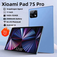 Global Version Original Android 14 Pad 7S Pro Tablet HD 4K Android 14 22GB+1TB 20000mAh 5G Dual SIM Snapdragon 8 Gen 2 GPS Tab