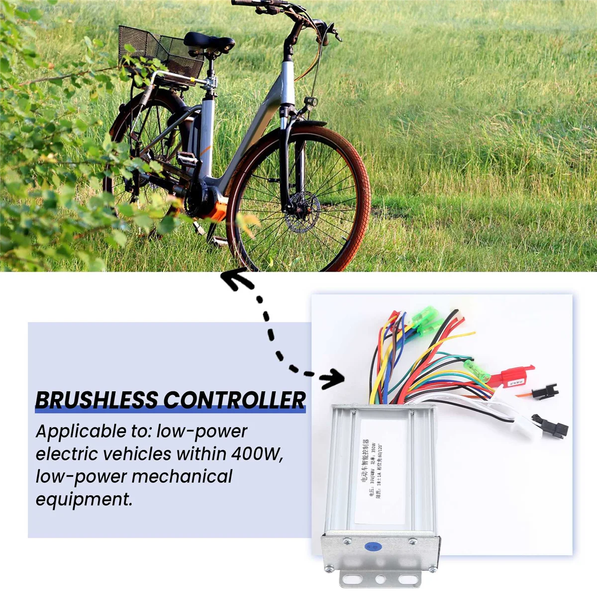36V 48V 350W E-Bike Brushless Controller 6 หลอด Dual Mode สําหรับไฟฟ้าจักรยานสกู๊ตเตอร์ความเร็วอัจฉริยะ Dual มอเตอร์ Part