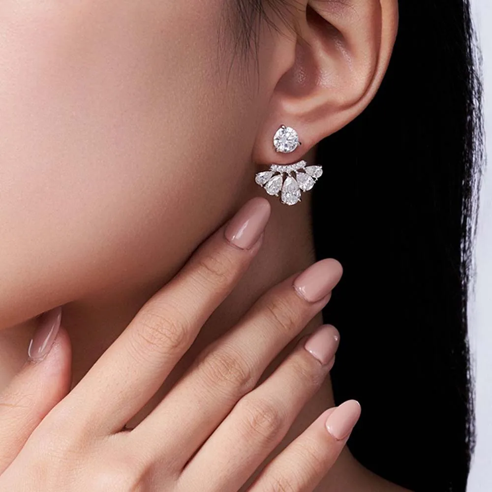 

MUXIFC Full Moissanite Stud Earrings for Women Round Pear Cut Lab Diamond Drop Earring S925 Silver Plated 18k Gold Fine Jewelry