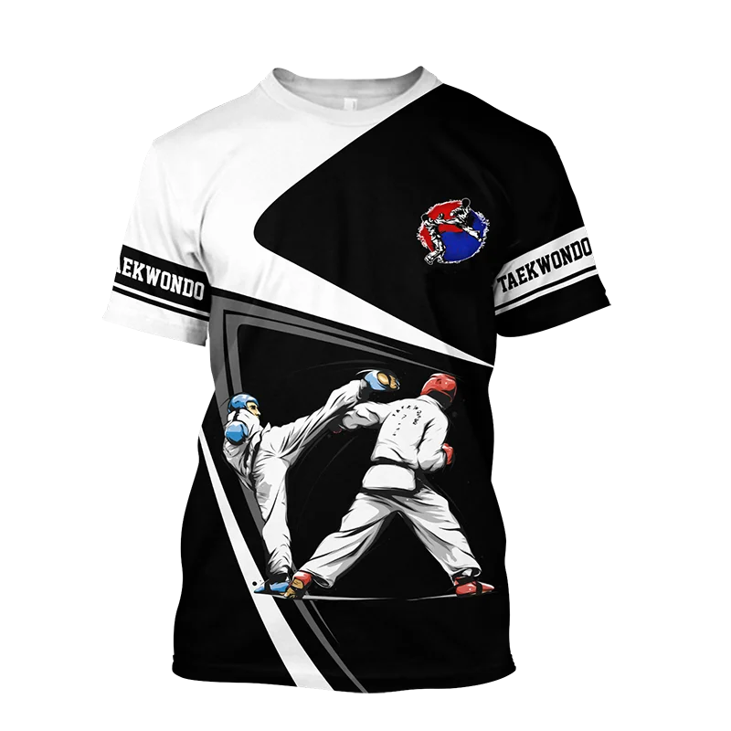 

T-Shirts 3D Print Taekwondo Pattern Summer Children's O-Neck T-Shirts Casual Cute Boy Girls Tops Oversized Fashion Kids Clothing
