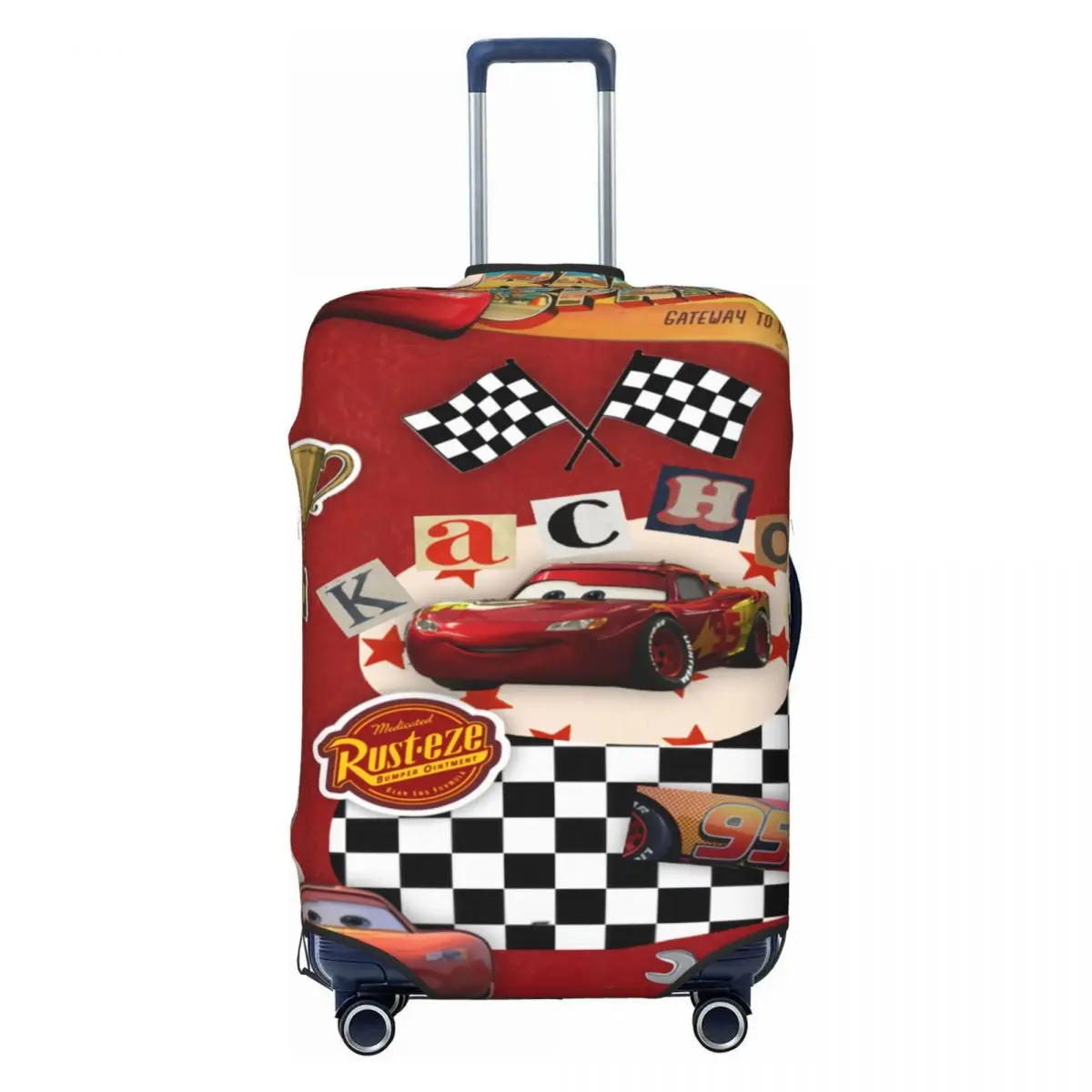 

Custom Racer Lightning McQueen Luggage Cover Cute Cartoon Cars Suitcase Protector Covers Suit For 18-32 inch