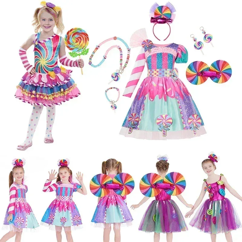 Children Candy Dresses Girls Princess Costumes Elegant Evening Party Tutu Prom Gown Dress Lollipop Clothing for Girls Purim