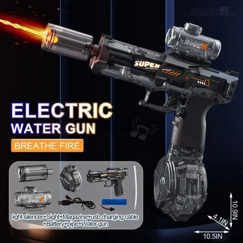 Elektrische Wasserpistole Mit Led Licht Für Strand Und Pool_voghion.com