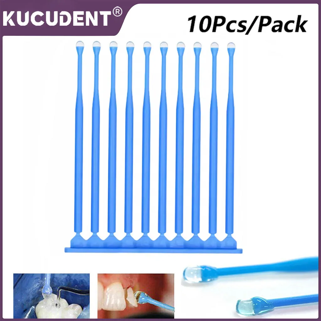 10Pcs/Pack Disposable Dental Adhesive Tip Applicator for Tooth Crown Porcelain Veneer Teeth Care Sticks Brush Dentistry Material